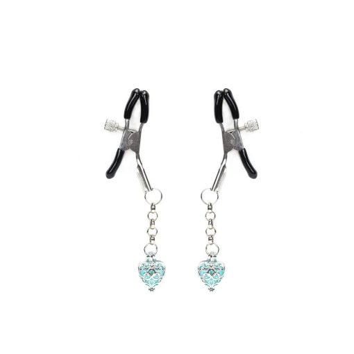 Glow-in-dark Nipple Clamps,Light Blue (2pcs a set) Mellcsipesz