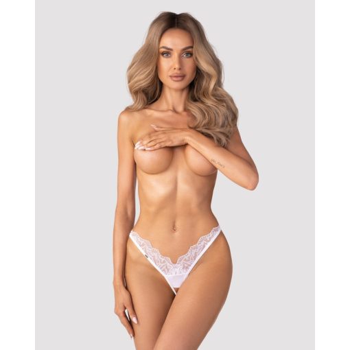 Arrowel White crotchless thong L/XL